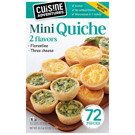 Cuisine Adventures Mini Quiche Florentine And Three Cheese 72 Ct Shipt