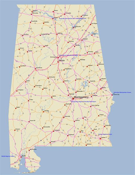 Alabama Map Guide Of The World
