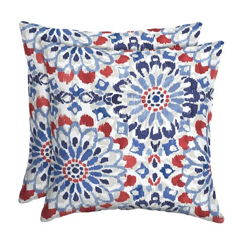 Arden Selections 2 Pack Graphic Print Red White Blue Square Throw