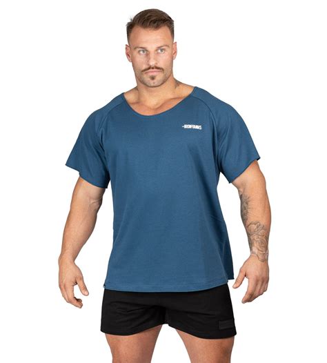 Mens Bfg Heavy Rag Top Blue Gym Bodybuilding T Shirt Iron Tanks