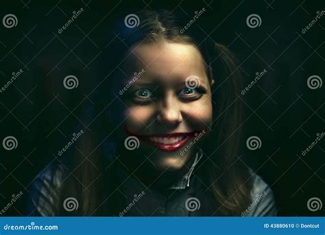 Teen Girl With A Sinister Smile Stock Photo Image Of Carnival Freaky