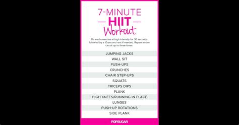 Just Hiit It Printable No Equipment At Home Workouts Popsugar Fitness