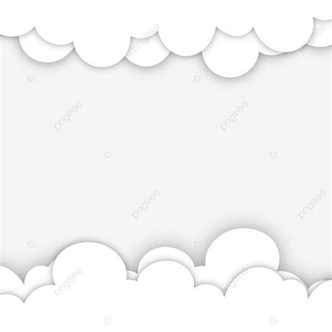 Paper Clouds On White Background With Copy Space For Your Text Or Image