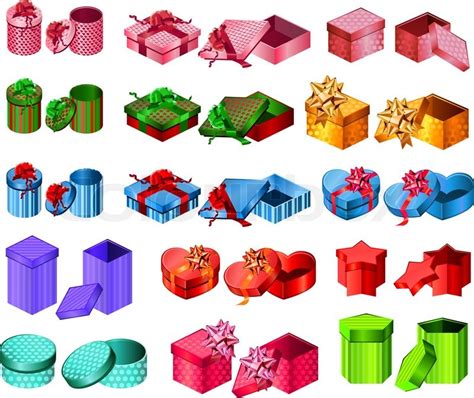 Big Collection Of T Boxes Different Shape And Color Stock Vector