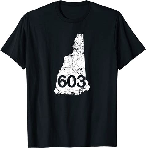 New Hampshire Area Code 603 Shirt Hometown Souvenir T