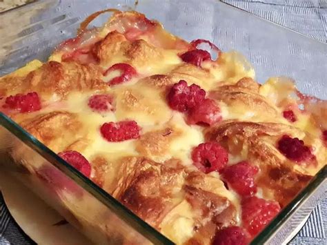 Raspberry And Chocolate Croissant Bread Pudding Recipe