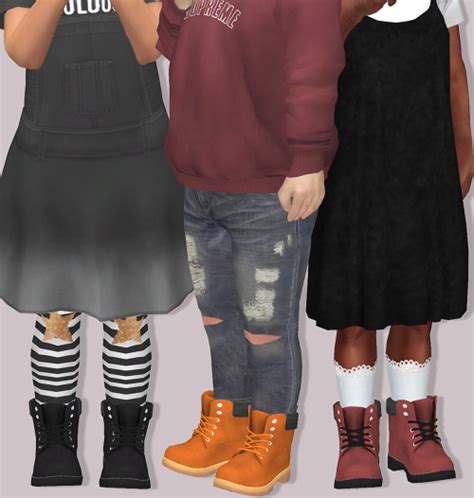 Lumysims Pixicat Timberland Boots For Toddlers Sims 4 Downloads
