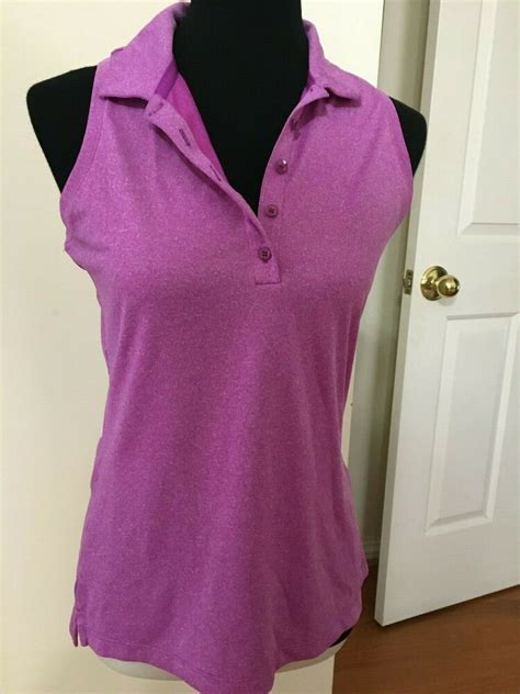 Nike Golf Womens Purple Heather Sleeveless Golf Shirt Size Medium M