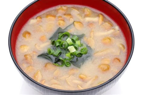 Japanese Food Miso Soup Of Nameko Stock Photo Image Of Isolated