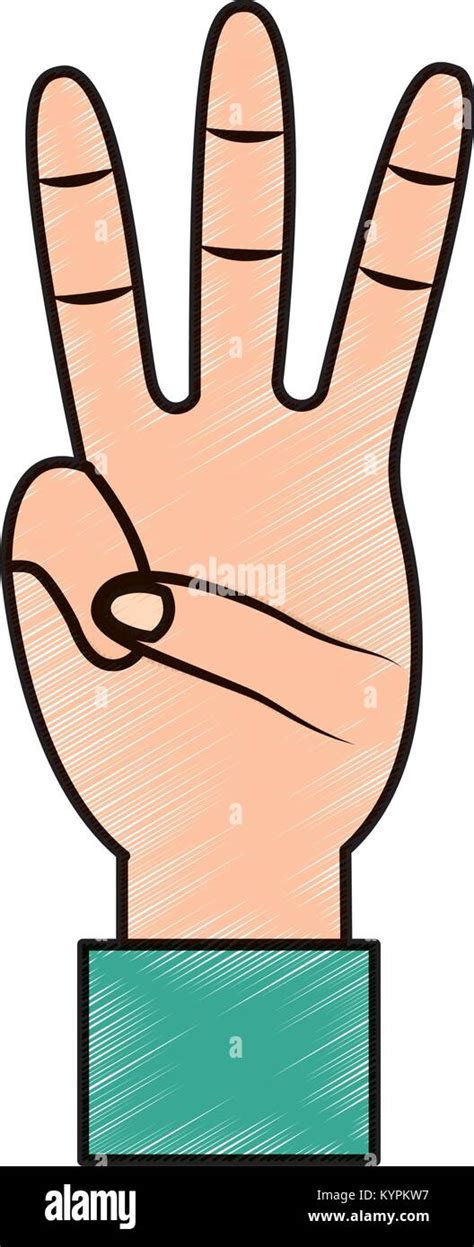 Three Fingers Up Hand Gesture Icon Image Stock Vector Image And Art Alamy