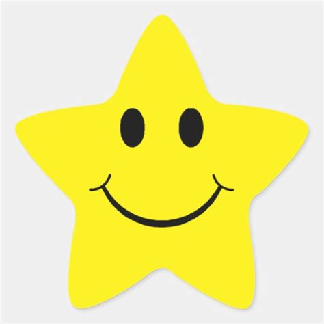 Customizable Yellow Smiley Star Star Sticker Zazzle