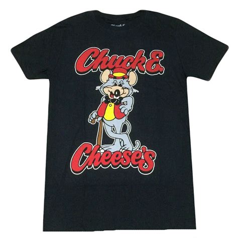 Chuck E Cheeses Classic Pose T Shirt Black Mens Pizza Retro Restaurant