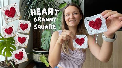 Crochet Granny Heart Square Step By Step Easy Beginner Tutorial