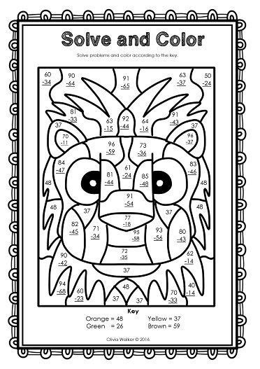 Coloring Pages Kids Double Digit Addition With Regrouping Coloring Sheet