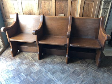 Reserved Antique Church Pew Bench With Hidden Storage Oak Farmhouse