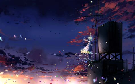 Anime Girl Spreading Flowers Wallpaperhd Anime Wallpapers4k