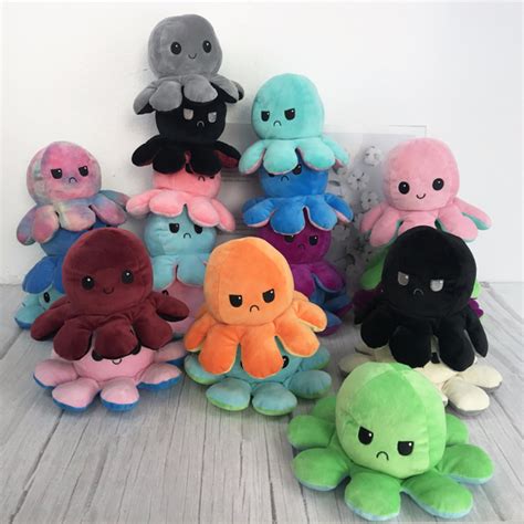 China Custom Reversible Plush Emotion Octopus Toy Soft Stuffed Animal