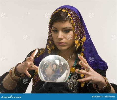 Fortune Tellers Crystal Ball With Dramatic Lighting Royalty Free Stock