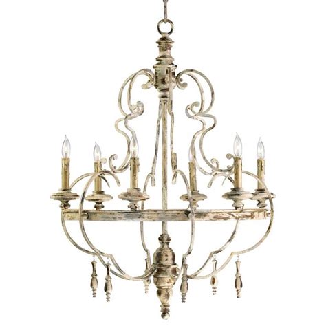 Da Vinci 6 Light French Country Antique Ivory Chandelier Kathy Kuo Home