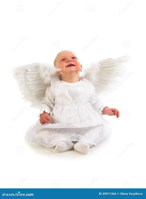 Baby Girl Angel Stock Photo Image Of Arms Background 39971366