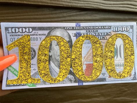 Decorated Yellow 1000 Dollar Bill Placeholders Set Of 3 Etsy