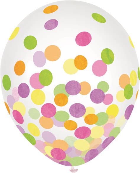 Neon Multicolour Confetti Balloons 12 In 6 Pk Party City