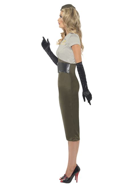 Ww2 Pin Up Army Girl Costume Adult — Party Britain
