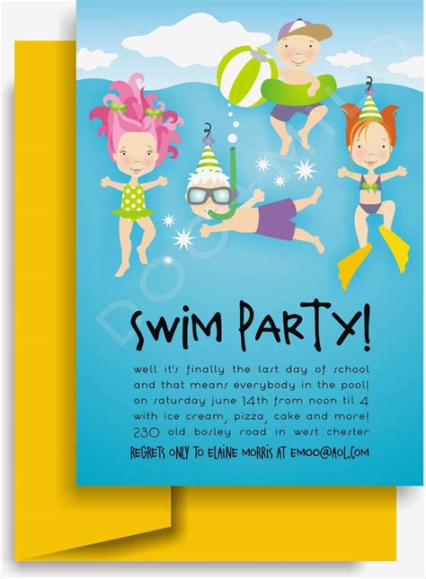 Einladungskarten Schwimmbad Vorlagen Inspiration Einladung Kindergeburtstag Schwimmbad Vorlagen