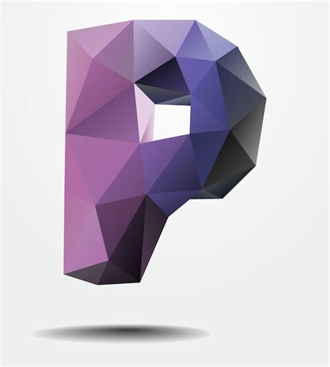 Premium Vector Letter P Polygonal Object