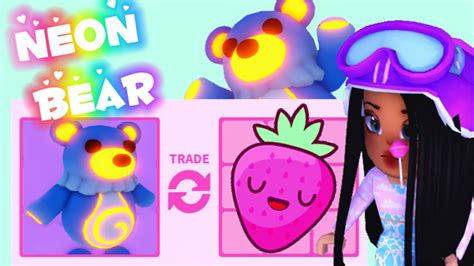 Making And Trading Neon Water Moon Bear In Adopt Me Youtube
