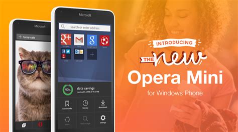 The opera mini web browser for android lets you do everything you want to online without wasting your data plan. Get the most out of your Windows Phone, with Opera Mini ...