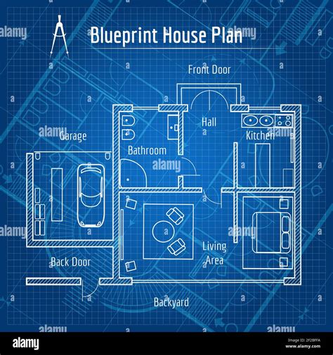Blueprint House Plan Design Architecture Home Drawing Structure And