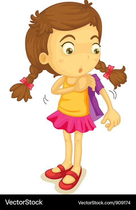 Girl Getting Dressed Royalty Free Vector Image