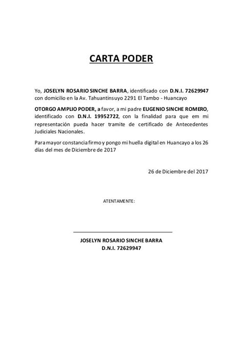 Carta Poder En Peru