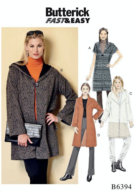 Unlined Coat Sewing Pattern Loose Fitting Coat Pattern Hooded Coat