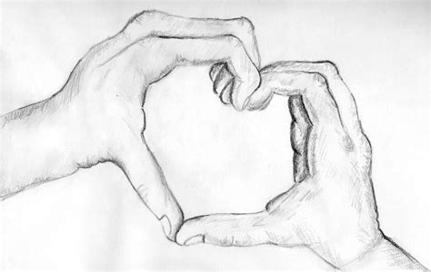 Pencil Sketch Of Love Heart Hands Pencil Sketches Of Love Drawings