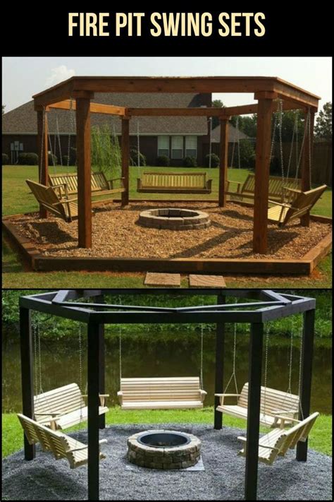 Swings Around Fire Pit Plans This Diy Backyard Pergola With Swings Is