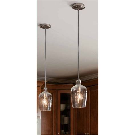 Allen Roth In W Brushed Nickel Mini Pendant Light With Clear Glass