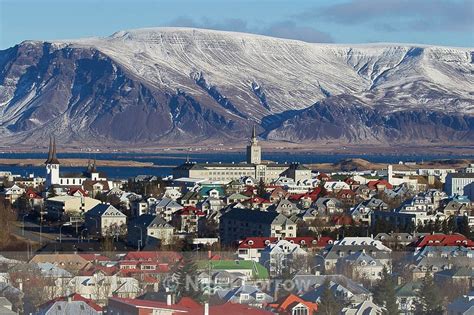 Reykjavik And Mount Esja