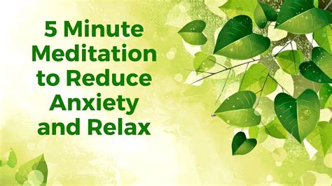 5 minute quick anxiety reduction guided mindfulness meditation youtube