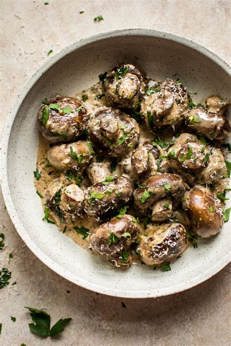 Creamy Garlic Mushrooms • Salt And Lavender