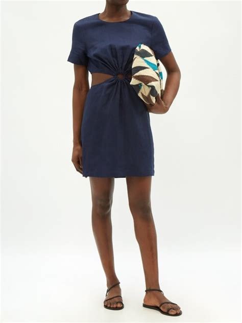 Staud Epona Cutout Linen Dress Shopstyle