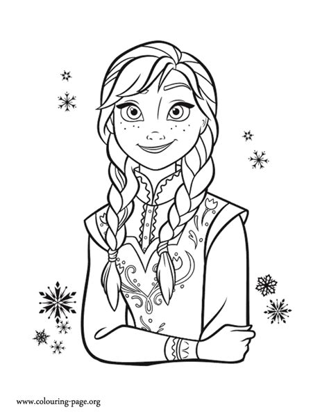 Anna, kristoff, elsa and olaf are happy that summer has returned to kingdom of arendelle. Frozen - Princess Anna coloring page
