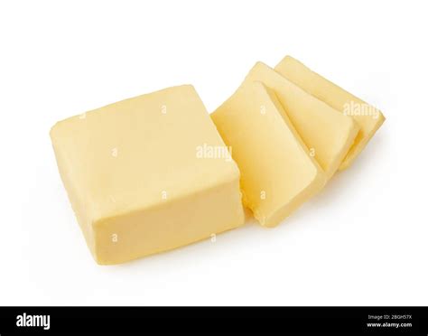 Sliced Pieces Of Butter Isolated On White Background Piece Of Butter