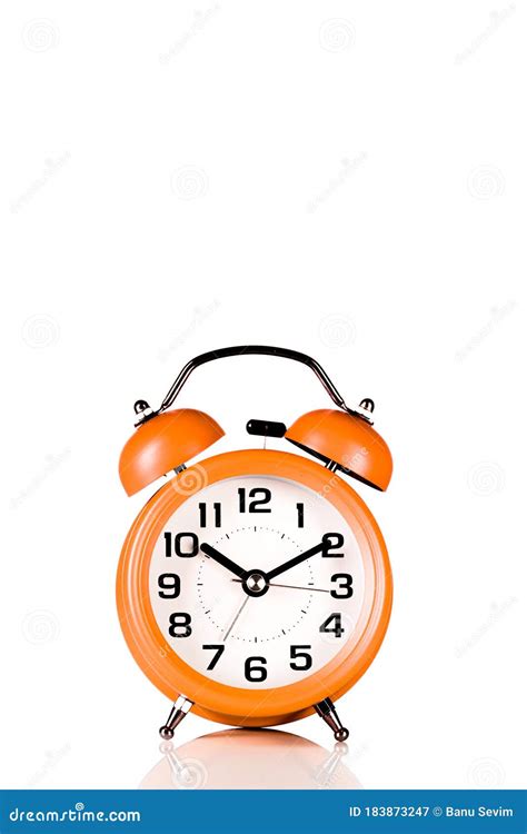 Orange Alarm Clock On White Background Stock Image Image Of Early