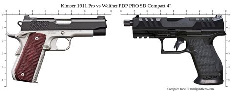 Kimber Pro Vs Walther Pdp Pro Sd Compact Size Comparison Handgun Hero