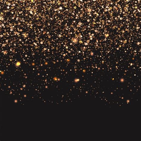 Free Vector Black Background With Golden Lights