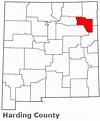 Harding County on the map of New Mexico 2024. Cities, roads, borders ...