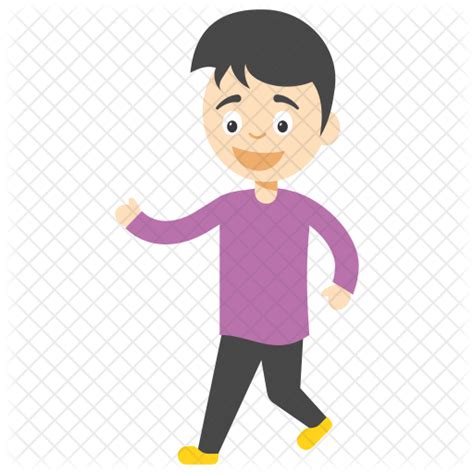 Cartoon Boy Walking Icon Download In Flat Style