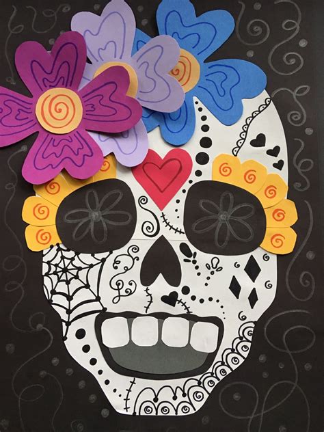 Day Of The Dead Paper Sugar Skull Project Halloween Art Lessons
